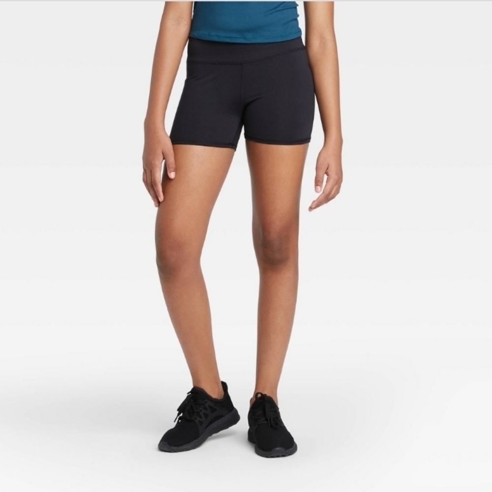 XXL(18) | Girl's All In Motion Black Tumble Shorts/Gymnastic Shorts